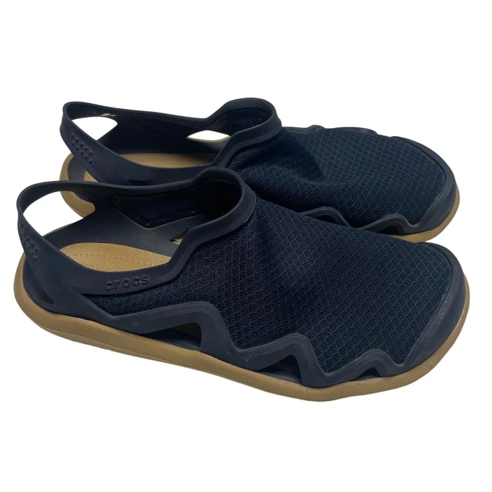 CROCS Swiftwater‎ Mesh Waverunner Navy/Tan Sandal Men's 6